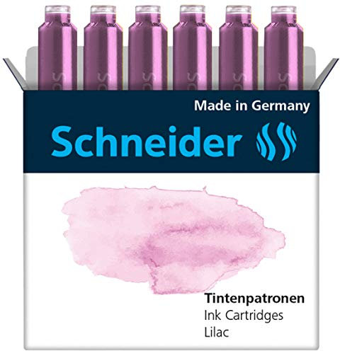 Schneider Pastell Tintenpatrone (Standard Patronen für Füller) Lilac, 6 Stück