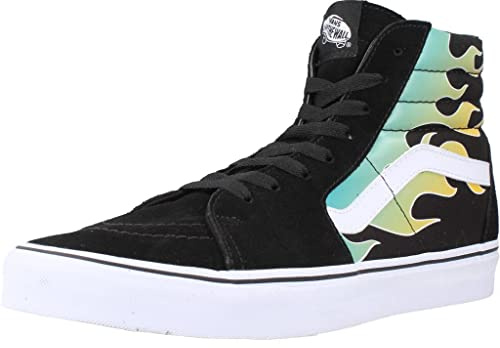 Vans Chaussures de Sport Classiques Unisexes pour Enfant - Skateboard, Glow Flame Black White, 43 EU