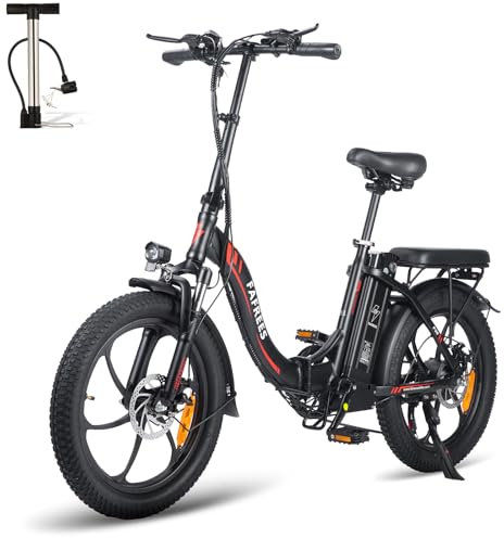 Fafrees F20 Fatbike Bicicleta eléctrica plegable de 20 pulgadas con batería de 36 V 16 Ah para desplazamientos, [Oficial] Bicicleta eléctrica plegable 250 W, 25 km/h, pedales plegables, 150 kg, luz de