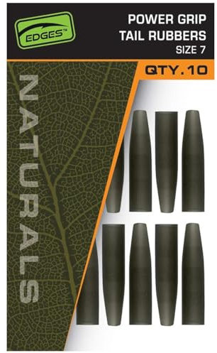 Fox Edges Naturals Power Grip Tail Rubbers Size 7-10 Tubes, Karpfenzubehör, Tailrubber für Karpfenmontagen