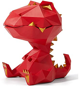 JTBDWOSK Storage Coats Biscuit Dinosaur Figurine Sculpture Modern Decor Resin Cookie Storage Jar,Red