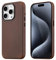 maogoam für iPhone 15 Pro Tasche Leder, Echtes Crazy Horse Leder Etui für iPhone 15 Pro, Kompatibel mit MagSafe, Indiana-Jones Style, Dunkelbraun