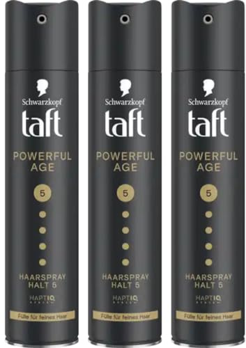 Mit Pufai Grocery, Taft Haarspray Powerful Age Kristall Glanz Halt 5+ Spray Haarspray 250 Mililiter x 3 Stück
