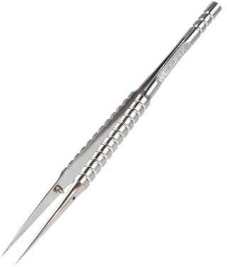 WEDOFIX Precision Titanium Tweezers Silver with Fine Pointed Tips Non-magnetic Microscope Tweezers for Micro Soldering Work Watch Repair Electronics Maintenance Crafting