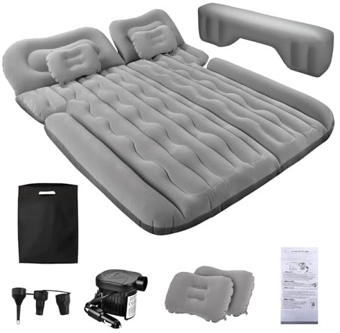 FORMIZON SUV Aufblasbare Matratze, 180 * 140cm Auto Luftmatratze, Aufblasbare Matratze Kofferraum mit Luftpumpe und 2 Kissen, Tragbare Doppelseitige Dickere Auto Bett für Reisen Camping Outdoor