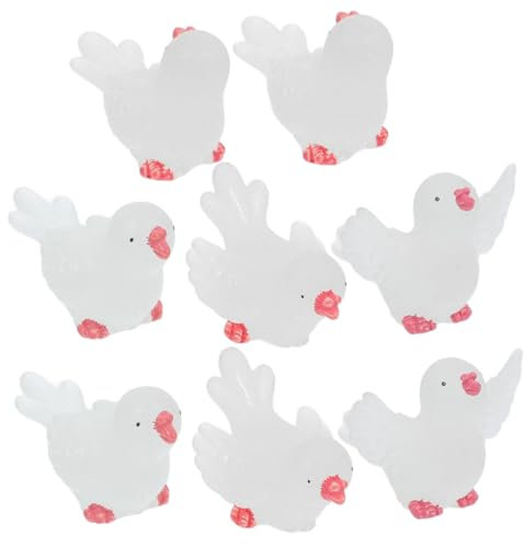 Hemobllo 8 Pezzi Micro Paesaggio Piscina Acquario Piccione Mini Artificiale Anatre Acquatiche Miniatura Eucalipto Pianta Finta Medusa Stagno Acquario Decorazioni Piccola Statua In