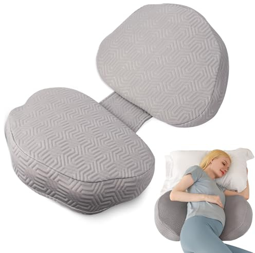Chilling Home Pregnancy Pillows for Sleeping, Memory Foam Maternity Pillow for Belly, Back, Adjustable and Portable Travel Wedge Pillow, Support Pillow for Side Sleepers (Grey Air Layer Cover)