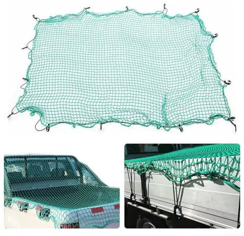 ZiStarlilife Rete protettiva resistente con corda elastica, per camion, letto, rimorchio, copertura anti-caduta, rete in nylon, sistema di ritenuta di sicurezza multipla (2 × 3 m)