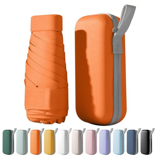 FANSEZQ Mini Umbrella UV Protection - Compact Portable Travel Folding Umbrella for Women & Men, Anti-UV Sun Shield Parasol