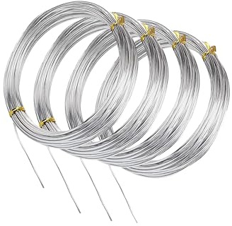 WNDUOKXH Skapa egna smycken med böjbar aluminiumtråd och upptäck smyckestillverkning, tråd, metall, hantverkssnöre, oändliga möjligheter, armatur 1 mm för skulptur, gör-det-själv-konst
