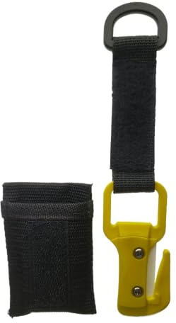 AhKyhTGAz Ceramic Single-Edged Net Cutting Knife for Scuba Diving, Twin Cut Design, ABS Handle, 9 x 4 cm(Yellow)
