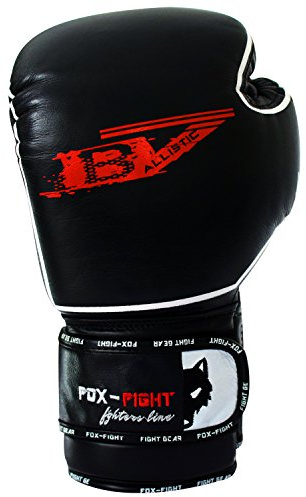 Fox-Fight B7 Gants de Boxe Professionnelle qualité en Cuir véritable de Haute qualité Sac de Sable entraînement Sparring Muay Thai Kick Boxing freefight Lutte 14 OZ