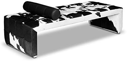 Nuova pelle di mucca Daybed letto chaiselongue Recamière Cube realizzato a mano in vera pelle. Bellissimo eyecatcher, Wow.
