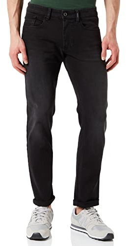 camel active Herren Slim Fit Madison Stretch Jeanshose Hose, Schwarz (Asphalt), 30W / 32L
