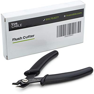 trueCABLE Precision Sharp Flush Cutter, 1 Pack, Wire Cutting Pliers for Ethernet Cable Preparation, Electronics, Jewelry & Crafts, Hardened Carbon Steel with Non-Slip Handle, Cut Wire Up To 16 AWG