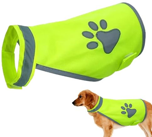 Sicherheitsweste Für Hunde – Fluoreszierende Sicherheitsweste Für Haustiere Im Freien | Warnweste Für Hunde Mit Hoher Sichtbarkeit Für Die Nacht, Schützt Ihren Welpen Hunde-Jagdweste, Reflektierend, H