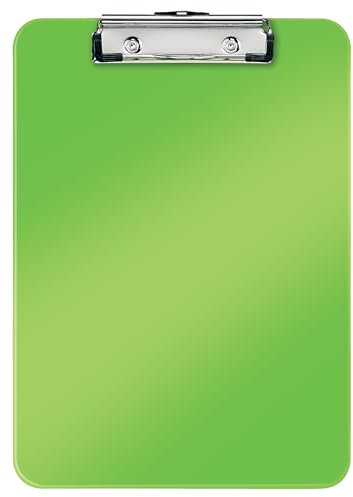 Leitz WOW A4 Klemmbrett, hochwertiges Klemmbrett aus Hartplastik, 80 Blatt Kapazität, Grün, 39710054