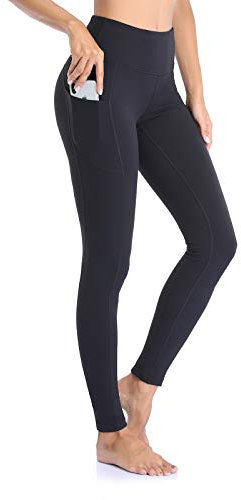 Vimbloom High Waist Figurformende Damen Sporthose, Blickdichte Sport Leggings - Lange Sportleggins Yogahosen mit Taschen VI263(Schwarz,M)
