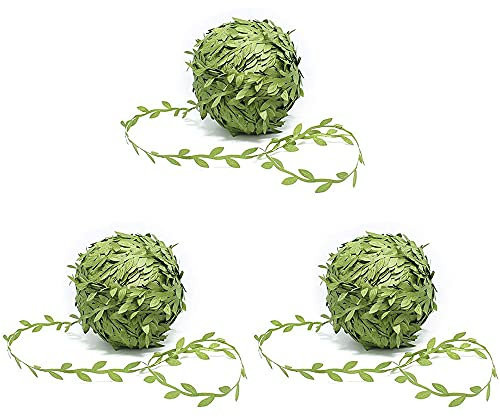 Tessuto Foglia Artificiale, Ghirlanda Di Foglie Verdi a Nastro, Ghirlanda Di Vite Verde, Verde, Utilizzato Per La Festa Di Compleanno, Il Balcone Della Famiglia(Lunghezza Totale 60 m)