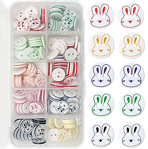 150 botones de resina coloridos para hacer punto de bebé y niños, botones de plástico con caja de almacenamiento de plástico para manualidades, costura, decoración de bricolaje (12.5 mm)