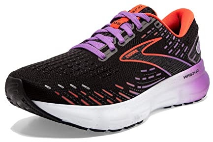 Brooks Damen Glycerin 20 Laufschuh, Black Bellflower Fiesta, 42.5 EU Schmal