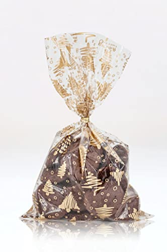 Italpak Sacchetti Trasparenti Natalizi, Buste Celophan per Caramelle, Biscotti, 15x25cm, 50 pezzi