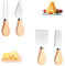 NUWIQ 4 Pcs Cheese Knife Set, Stainless Steel Cheese Knives, with Wooden Handle, for Family, Gathering, Christmas, Halloween Party