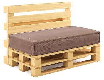 chilly pilley® cuscini per pallet in corda per pallet UE - rivestimento sfoderabile - cuscino del sedile - cuscino dello schienale in molti colori (cuscino del sedile 120x80, viola)