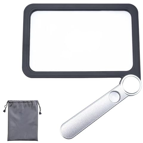 BAPPKON Leselupe für Senioren Groß 5X & 20X Vergrößerung - Klappbare Rechteckige Lesehilfe, Handlich (11x18cm) für Bücher, Zeitungen und Kleingedrucktes