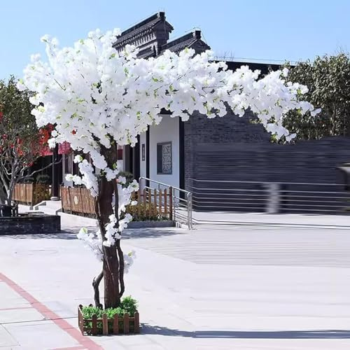 QICBYING Árboles Artificiales De Cerezo En Flor, Grandes Árboles De Flor De Cerezo Artificiales, Árbol De Flores De Durazno De Simulación, Plantas De Jardín, Flores Falsas De Simulación(1.5 * 1m)