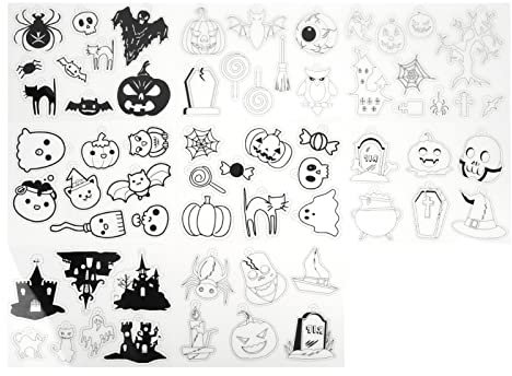 lvifloae 8 Stück Schrumpffolien im Halloween-Stil, Schrumpffolien, einfache Shrinky-Dink-Schlüsselanhänger-Set, Kreation von Shrinky-Papierkunst, Shrinky-Dink-Set für DIY-Schmuck