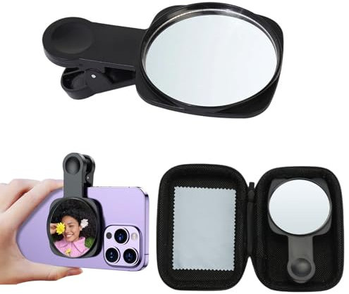 Miroir Selfie pour Telephone, Ajustable Miroir Selfie de Caméra Arrière de Téléphone Portable, Miroir de Selfie de Voyage, Artefact Photo Miroir, Accessoire Photo pour Téléphone Portable de Voyage
