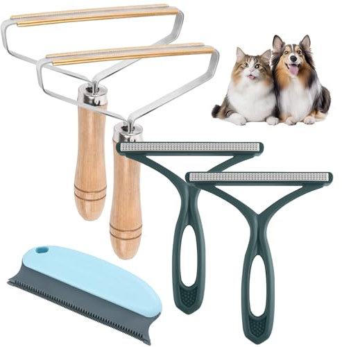 OWLMATE 5 Pieces Anti Bouloche, Rasoir Bouloche Vetement Reutilisable Brosse Anti Poils Chien Chat Animaux pour Peluche Vêtements Carpet Cachemire Tapis Rideaux Canapé