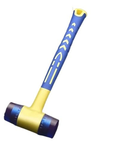 Mazos de goma, 1 martillo de instalación de doble cabeza, martillo de goma de 25 mm a 45 mm con mango de goma, martillo de instalación aislado desmontable (35 mm)(45mm)