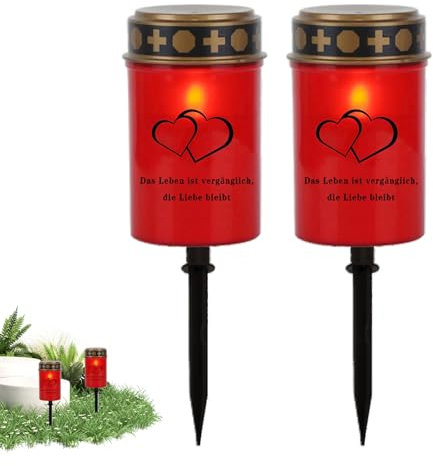 Luces de tumba, juego de 2 lámparas de vela ritual, luz de estaca impermeable para jardín, cementerio, tumba, , patio, decoración de fiesta