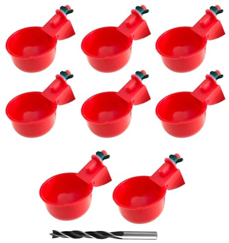 Dispensador Automático De Agua para Aves De Corral Juego De 8 Piezas Bebederos para Pollos Pájaros Palomas Y Patos Fácil De Limpiar Práctico para La Cría Casera De Aves