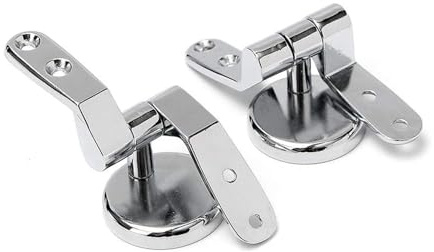 Schläfer 4538023 | Cerniere Copriwater Universali, Coppia Cerniere di Ricambio Regolabili in Ottone per Tavoletta Sedile Wc in Legno, Sedili WC Mdf - Cromate