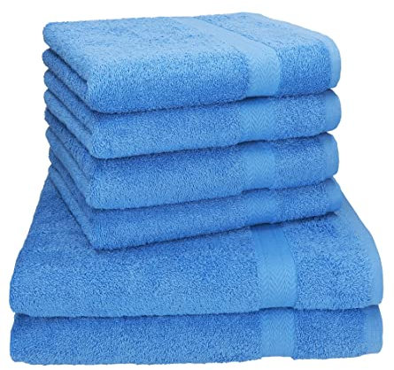 Betz Premium Handtuch-Set - 6 teiliges Handtücher-Set - 2X Duschtücher - 4X Handtücher - 50x100 cm - hellblau