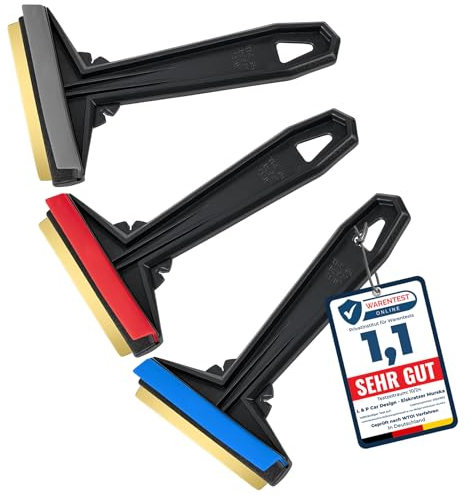 Eiskratzer Auto [3 Stück] - TESTSIEGER 2024* - schnell, mühelos & schonend - Murska Scheibenkratzer Auto Messing - effizient & sicher Schneekratzer Auto - Premium HIPS & Messingklinge - aus Finnland