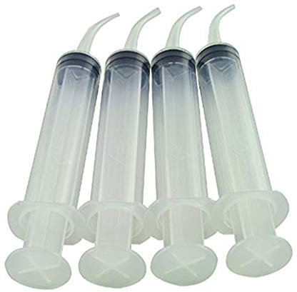 Trifycore 4pcs Disposable Dosing Syringe Nozzle Dental Irrigation Syringe with Curved Ends, Health and Personal Care