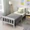 ModernLuxe- Kinderbett Einzelbett/Doppelbett Holzbett Bettgestell mit Lattenrost und Kopfteil Massivholzbett Kiefer Gästebett Bett Jugendbett