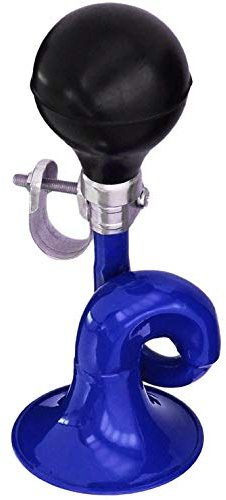 Bugle Horn, Retro Clown Horn, Kids Bike Horn, Coolrunner Classic Vintage Metal Twist Loudspeaker Siren Hooter Snail Air Horn for Vehicles Bicycles Golf Cart (Blue)