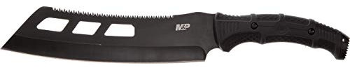 Smith and Wesson S&W M&P Extraction and Evasion Machete, Stahl 420, gummierter Griff, Sägezahnung, Nylon-Scheide, Schwarz