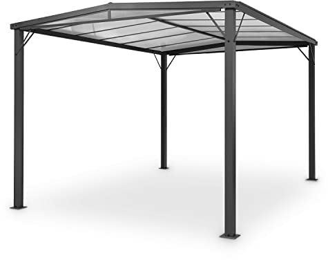 Blumfeldt Pergola Aluminium Polycarbonate 3x4m, Pergola Terrasse et Jardin, Hydrofuge avec Toit en Polycarbonate, Structure en Aluminium, Alu, Kit avec Tonnelle de Jardin Exterieur