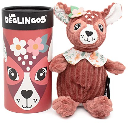 LES DEGLINGOS - Peluche petit Simply + boîte cadeau - Melimelos la biche - Dès la naissance - 22cm - terracotta