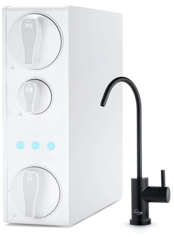 iSpring RO500-ORB Reverse Osmosis System, NSF 58 Certified, 500 GPD Under Sink RO System, Tankless Reverse Osmosis Water Filter, 2:1 Pure to Drain Ratio, White, Oil Rubbed Black Faucet