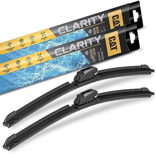 CAT C2.0 Wiper Blades (2-Pack), Front or Rear Wiper Blades for Cars SUVs Trucks, Direct OEM Replacement, Heavy Duty Streak-Free All Seasons Silent Crystal Clear Easy Installation - 24 + 20
