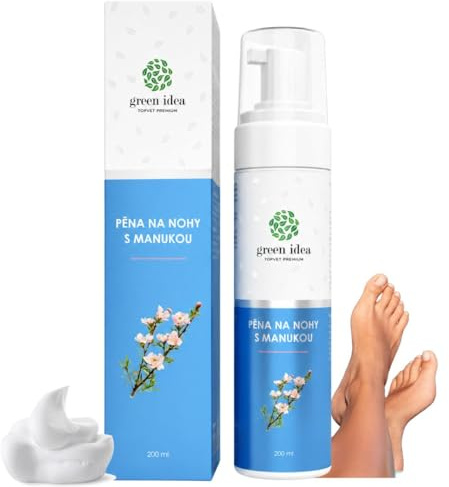 Green idea - Schiuma per piedi con Manuka - Rigenerazione intensiva del piede con proprietà antisettiche - Crema in schiuma con urea - 200 ml per la cura quotidiana