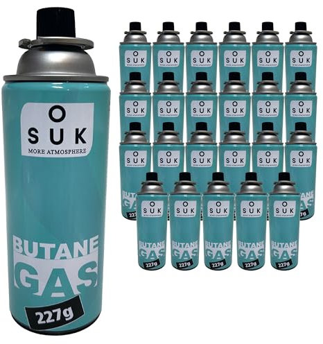 SOUK ONE Gaskartusche Premium 28x 227g Typ MSF-1a Bajonett Ventil Campingkocher, Gasheizung, Camping Gas Butangas Kartusche (28x 227g)