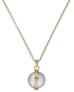 Ted Baker Perreti Logo Pearl Pendant Necklace For Women (Gold Tone/Pearl)